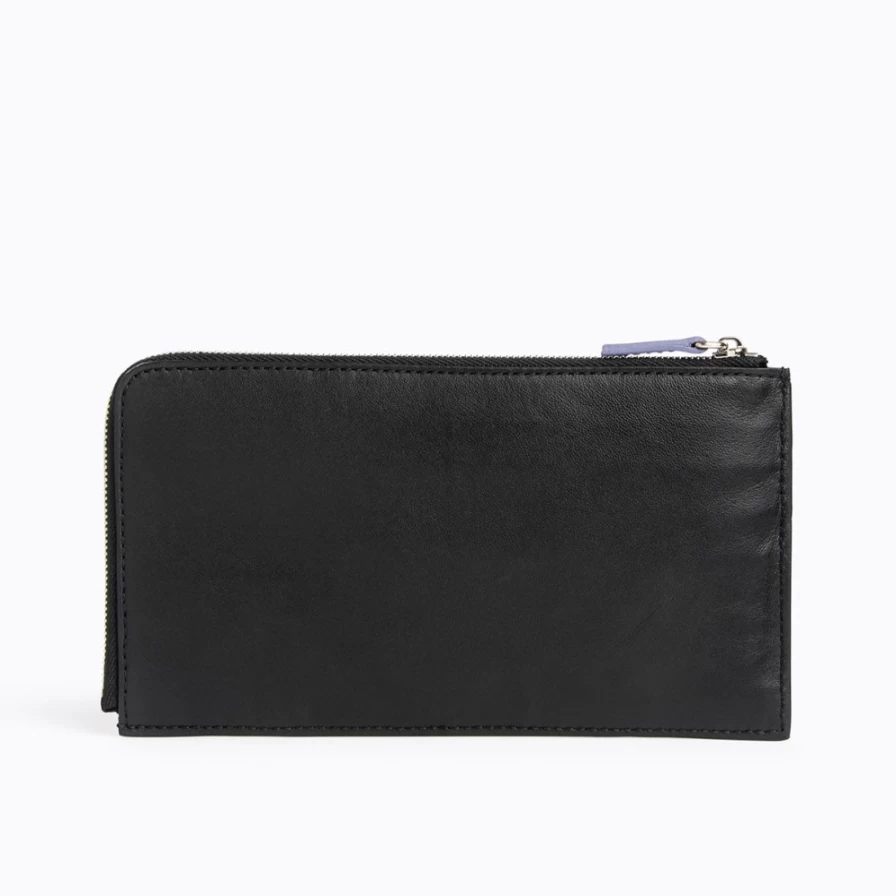 Pierre Hardy Men's Maxi Perspective Cube Wallet in Black/Blush - Stylish Minimalist Bifold Card Holder