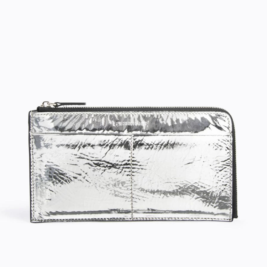 Pierre Hardy Men's Silver Maxi Perspective Cube Wallet - Modern Geometric Design
