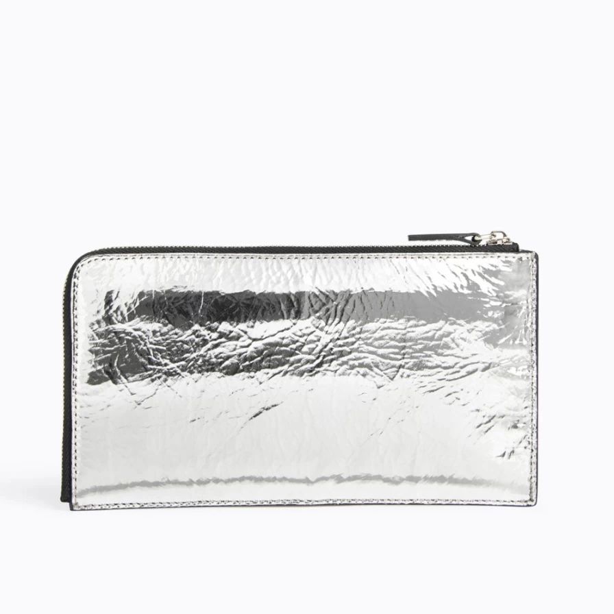 Pierre Hardy Men's Silver Maxi Perspective Cube Wallet - Modern Geometric Design
