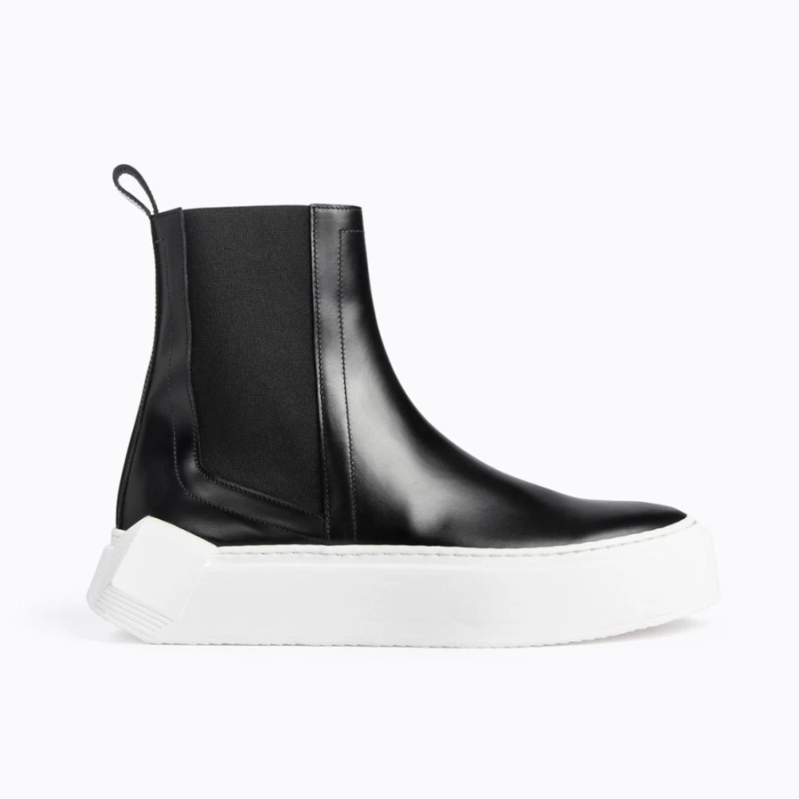 Pierre Hardy Men's Chelsea Cubix High-Top Sneakers in Black/White