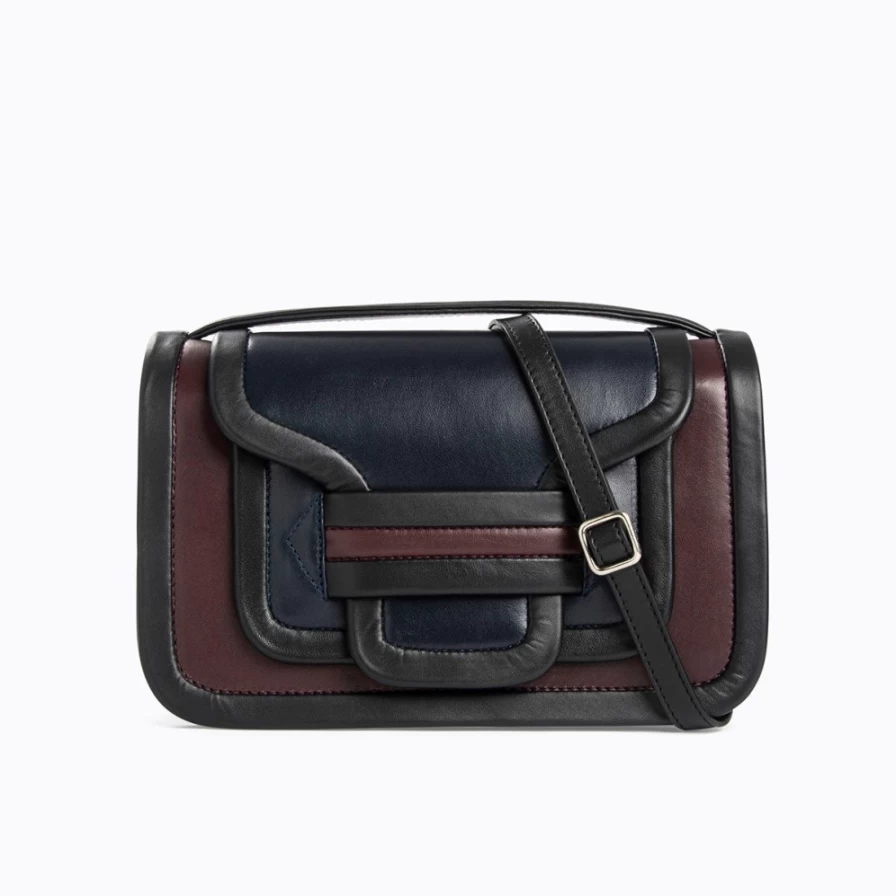 Pierre Hardy Women's Alpha Maxi Handbag in Burgundy, Navy & Black - Luxury Designer Tote