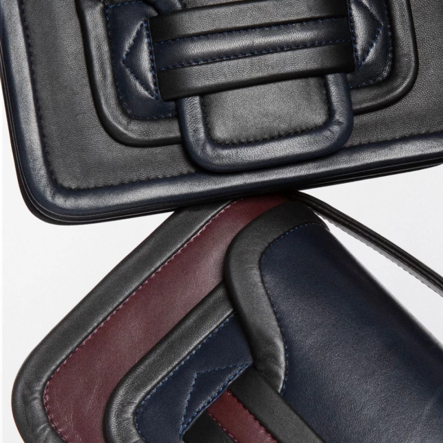Pierre Hardy Women's Alpha Maxi Handbag in Burgundy, Navy & Black - Luxury Designer Tote