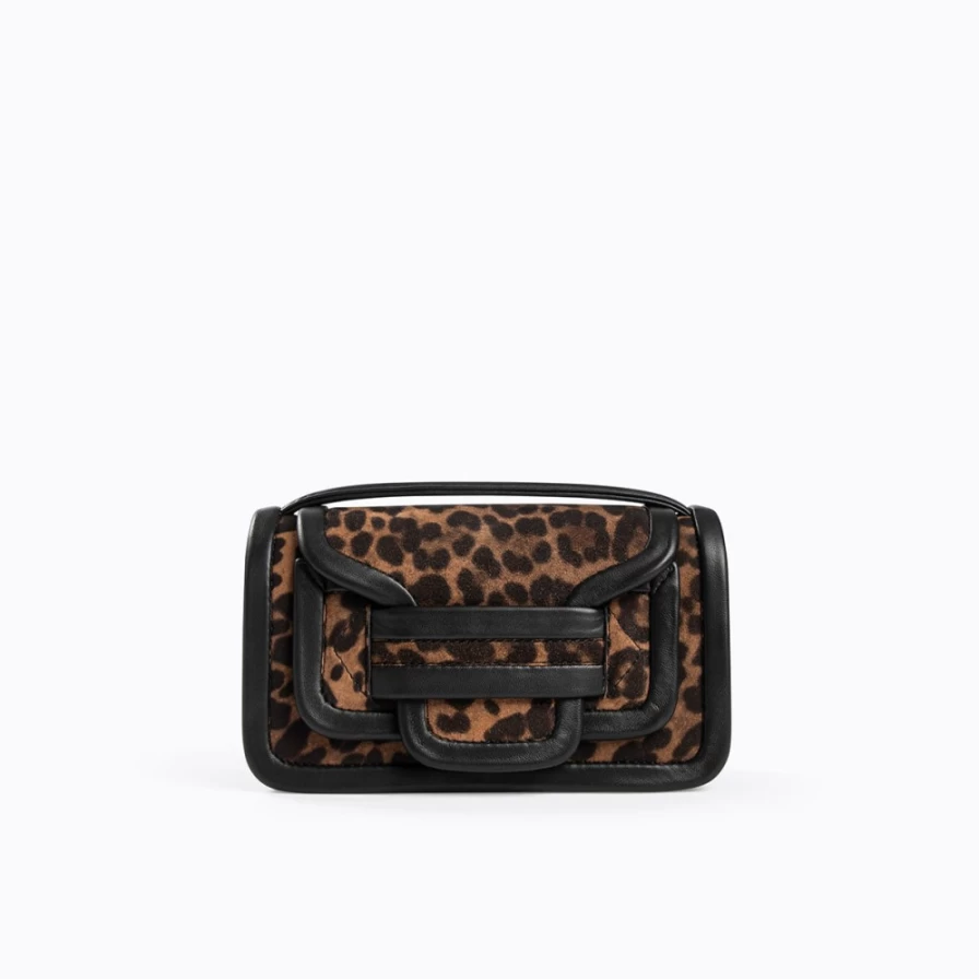 Pierre Hardy Women's Mini Alpha Handbag in Leopard & Black - Stylish Designer Purse