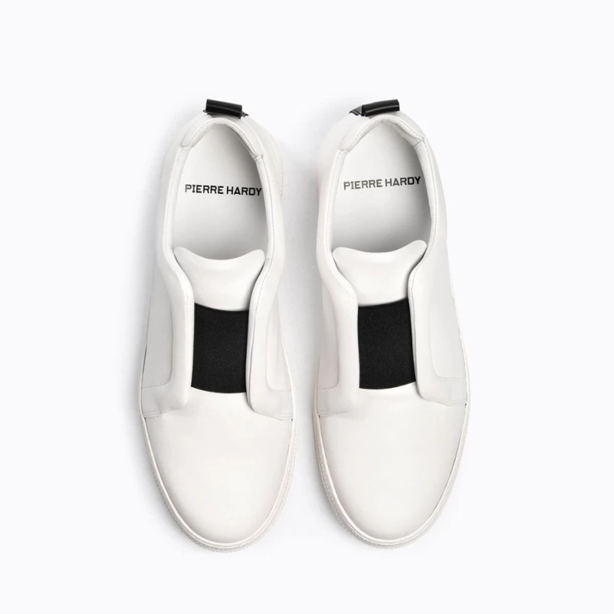 Pierre Hardy Women's White/Black Slider Sneakers - Fashionable Comfort Footwear