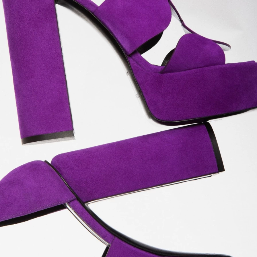 Pierre Hardy Women's Purple Disco Bubble Heeled Sandals - Retro Glam Platform Shoes
