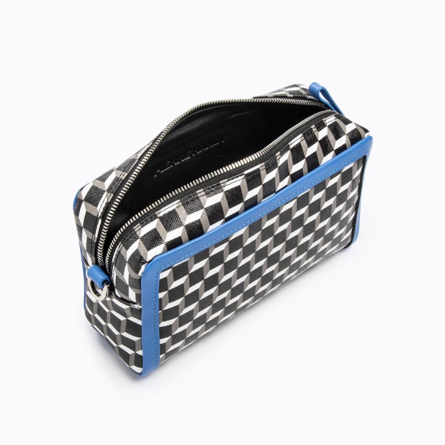 Pierre Hardy Women's Maxi Cube Box Bag - Black, White & Blue Color Block Design
