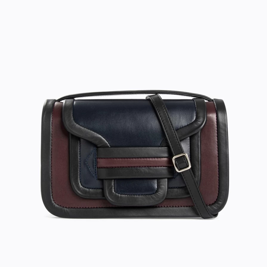 Pierre Hardy Women's Alpha Maxi Handbag in Burgundy, Navy & Black - Luxury Designer Tote