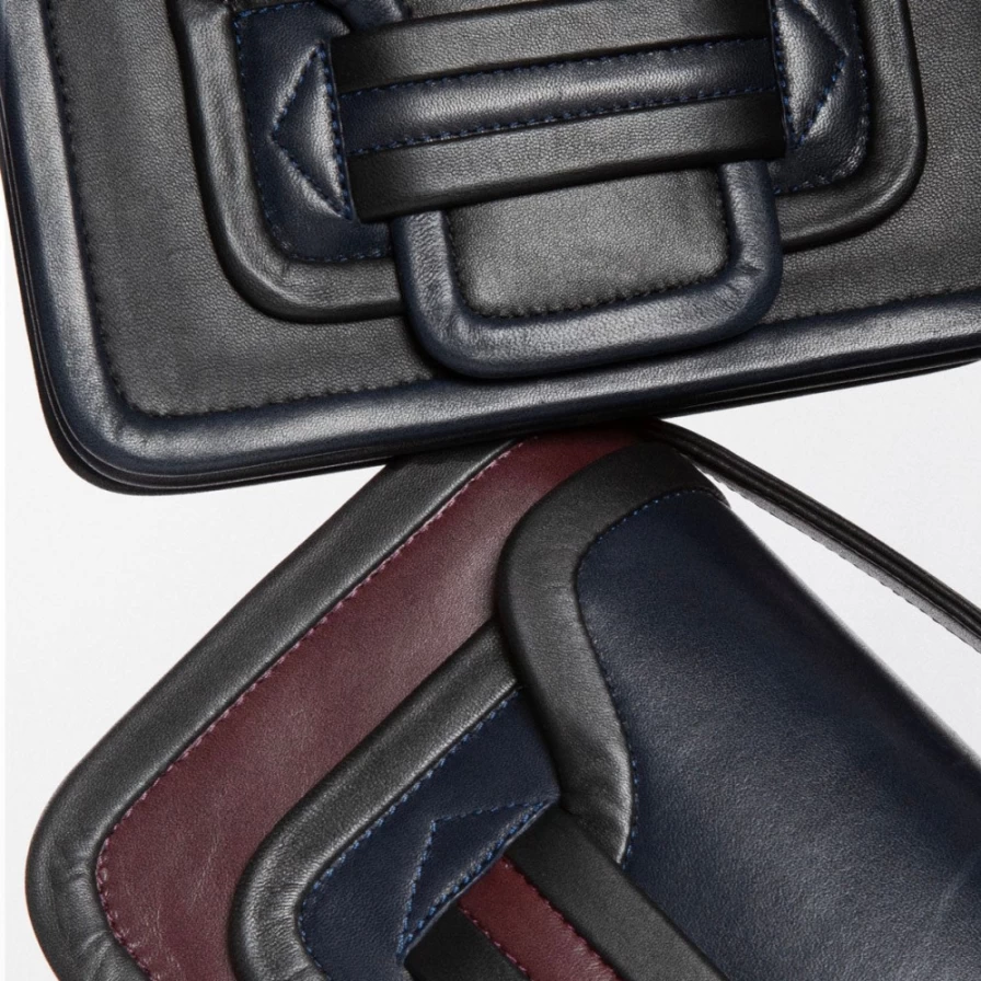 Pierre Hardy Women's Alpha Maxi Handbag in Burgundy, Navy & Black - Luxury Designer Tote
