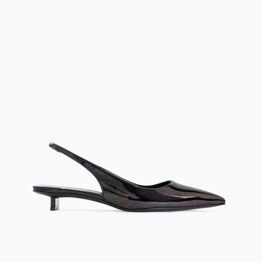 Pierre Hardy Women's Stella Slingback Heels in Iridescent Petrol