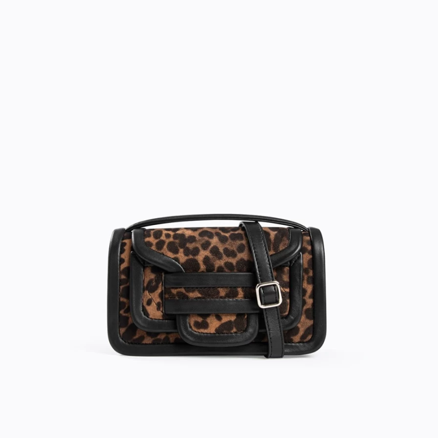 Pierre Hardy Women's Mini Alpha Handbag in Leopard & Black - Stylish Designer Purse