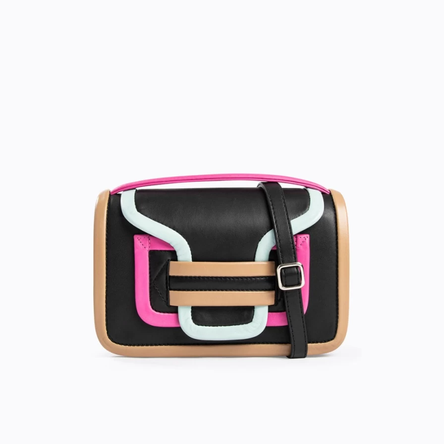 Pierre Hardy Women's Alpha Handbag - Black, Pink, Cappuccino & Sea Green Luxury Designer Tote