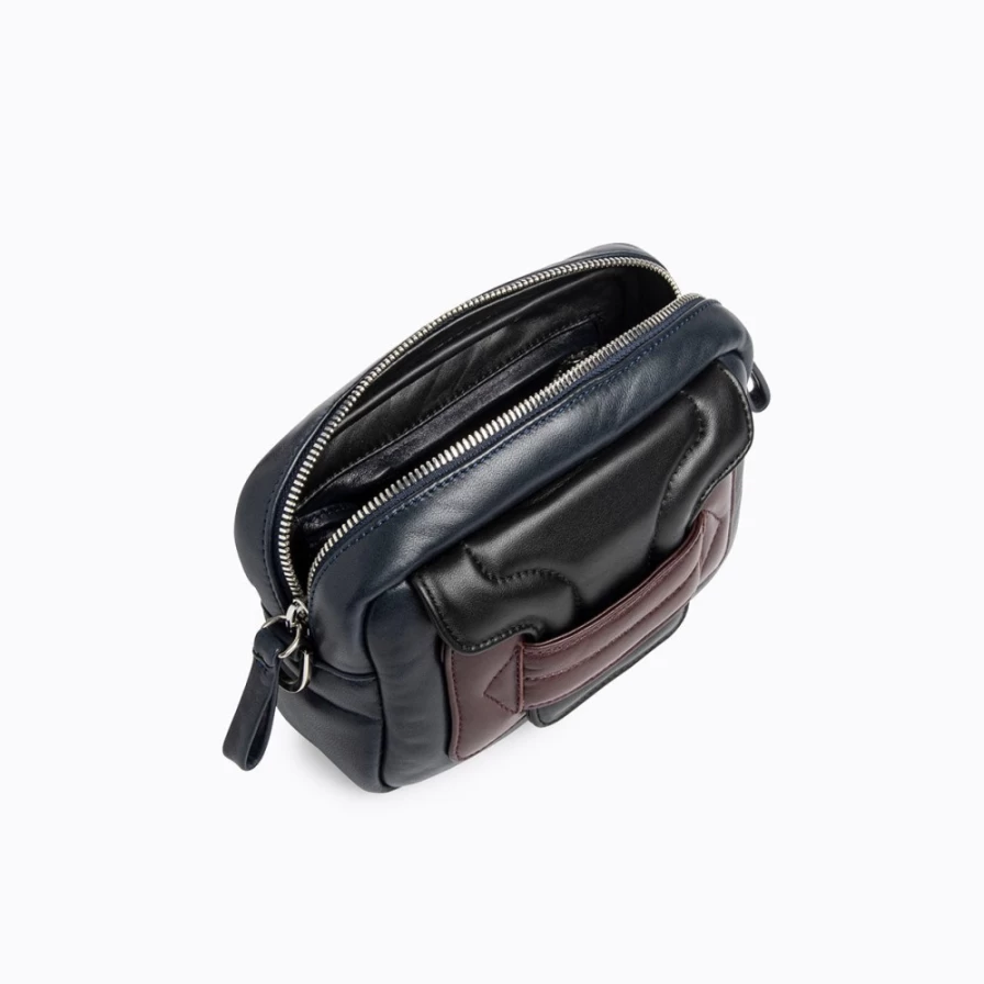 Pierre Hardy Women's Alpha Pad Box Bag in Navy & Burgundy