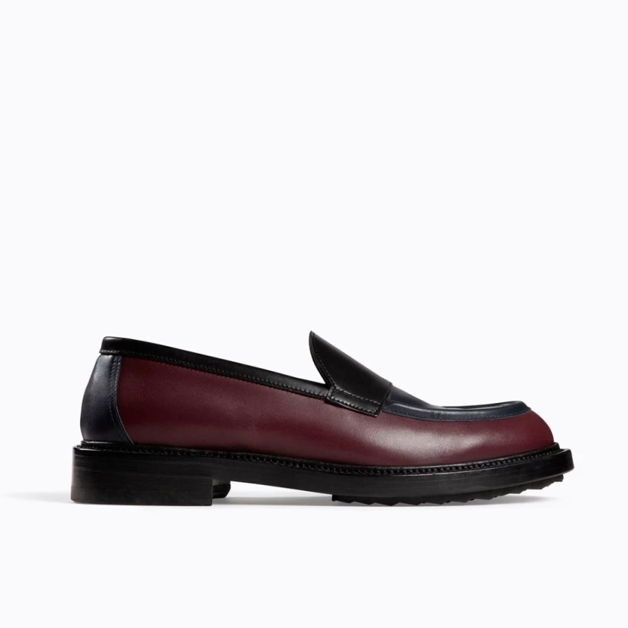 "Pierre Hardy Men's John Loafer in Burgundy, Navy & Black | Premium Leather Shoes"