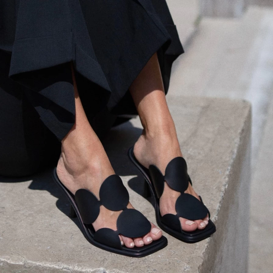Pierre Hardy Women's Black Lava Bulles Heeled Mule Sandals