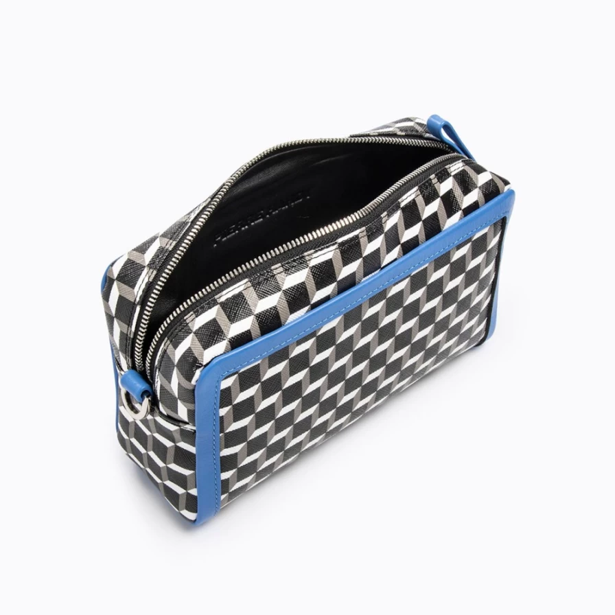 Pierre Hardy Women's Maxi Cube Box Bag - Black, White & Blue Color Block Design