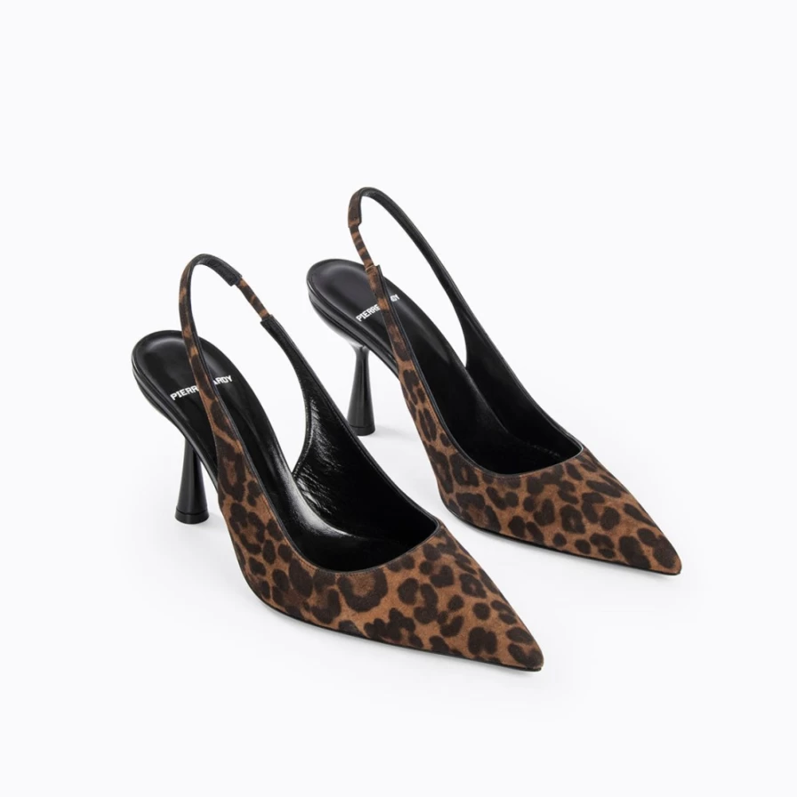 Pierre Hardy Women's Scuba Slingback Heels in Leopard/Black